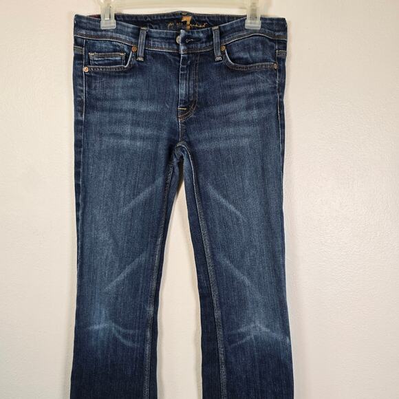 7 For All Mankind Flynt Jeans Women's 28 Bootcut Low Rise Festival Boho READ - Picture 3 of 13